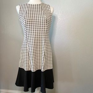 Anne Klein Gingham Dress Black White Size 4